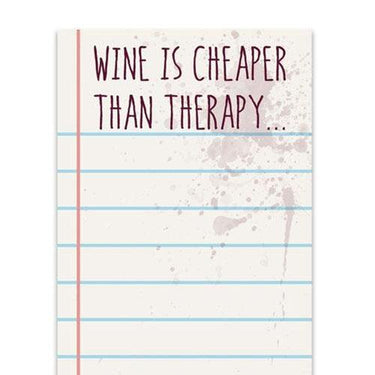 Wine Therapy Long Notepad - The Fox Decor